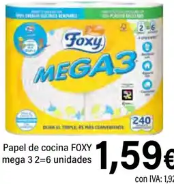 Cash Ifa FOXY Papel de cocina mega 32=6 unidades oferta