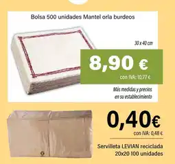 Cash Ifa LEVIAN Servilleta reciclada 20x20 100 unidades oferta