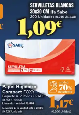 Gadis FOXY Papel Higiénico Compact oferta