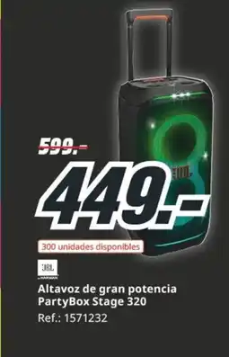 MediaMarkt JBL Altavoz de gran potencia PartyBox Stage 320 oferta