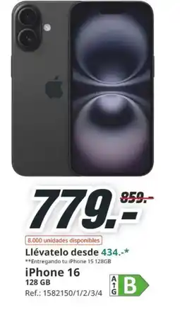 MediaMarkt IPHONE 16 oferta