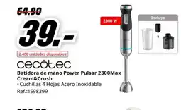 MediaMarkt CECOTEC Batidora de mano Power Pulsar 2300Max Cream&Crush oferta