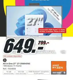 MediaMarkt HP All in One 27" 27-CR0045NS oferta