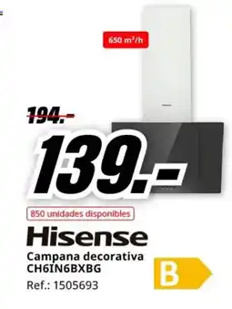 MediaMarkt HISENSE Campana decorativa CH6IN6BXBG oferta