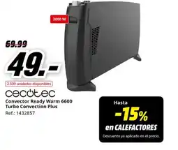 MediaMarkt CECOTEC Convector Ready Warm 6600 Turbo Convection Plus Ref.: 1432857 oferta