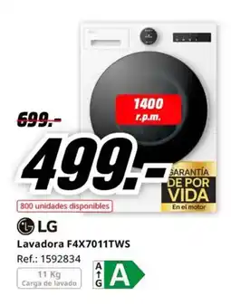 MediaMarkt LG Lavadora F4X7011TWS oferta