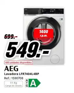 MediaMarkt AEG Lavadora LFR7404L4BP oferta