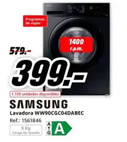 MediaMarkt SAMSUNG Lavadora WW90CGC04DABEC oferta