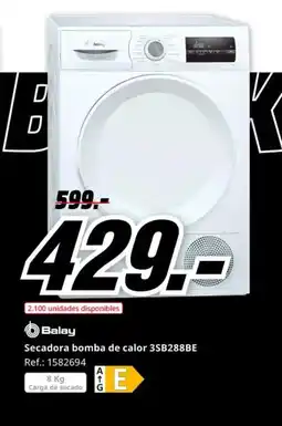MediaMarkt BALAY Secadora bomba de calor 3SB288BE oferta