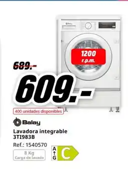 MediaMarkt BALAY Lavadora integrable 3T1983B oferta