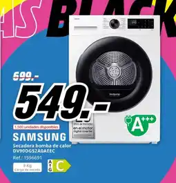 MediaMarkt SAMSUNG Secadora bomba de calor DV90DG52A0AEEC oferta