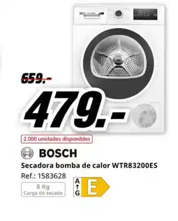 MediaMarkt BOSCH Secadora bomba de calor WTR83200ES oferta