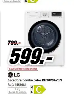 MediaMarkt LG Secadora bomba calor RH90V9AV3N oferta
