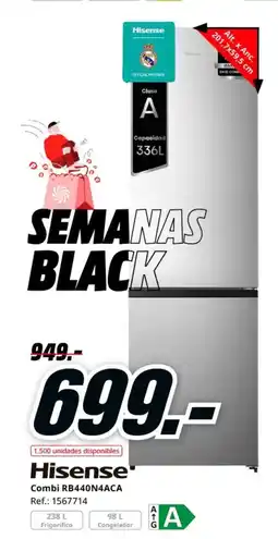 MediaMarkt HISENSE Combi RB440N4ACA oferta