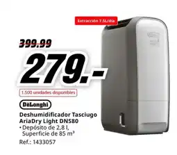 MediaMarkt DELONGHI Deshumidificador Tasciugo AriaDry Light DNS80 oferta