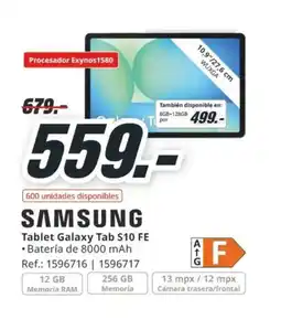 MediaMarkt SAMSUNG Tablet Galaxy Tab S10 FE oferta