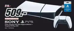 MediaMarkt SONY PSS Pack consola PS5 Slim Digital Edition + Tarjeta PS Plus 20€ oferta