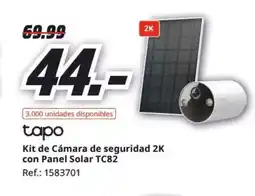 MediaMarkt TAPO Kit de Cámara de seguridad 2K con Panel Solar TC82 oferta