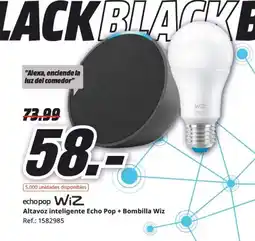 MediaMarkt ECHOPOP WIZ Altavoz inteligente Echo Pop + Bombilla oferta