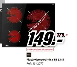 MediaMarkt TEKA Placa vitrocerámica TB 6315 oferta