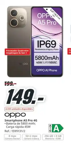 MediaMarkt OPPO Smartphone A5 Pro 4G oferta