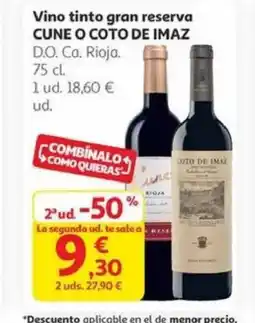 Alcampo CUNE O COTO DE IMAZ Vino tinto gran reserva oferta