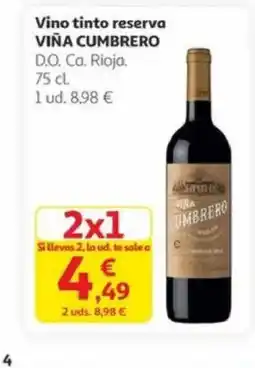 Alcampo VIÑA CUMBRERO Vino tinto reserva oferta