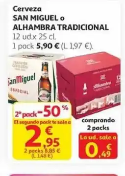 Alcampo SAN MIGUEL O ALHAMBRA TRADICIONAL Cerveza oferta