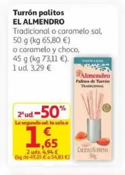 Alcampo EL ALMENDRO Turrón palitos oferta