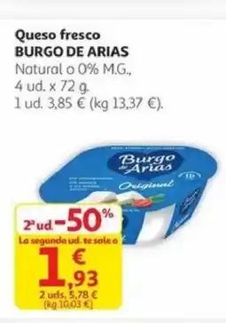 Alcampo BURGO DE ARIAS Queso fresco oferta