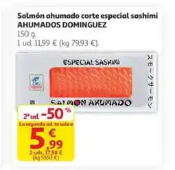 Alcampo AHUMADOS DOMINGUEZ Salmón ahumado corte especial sashimi oferta