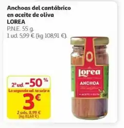 Alcampo LOREA Anchoas del cantábrico en aceite de oliva oferta