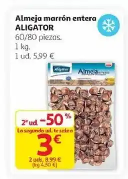 Alcampo ALIGATOR Almeja marrón entera oferta