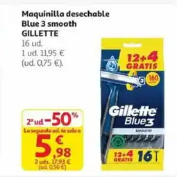 Alcampo GILLETTE Maquinilla desechable Blue 3 smooth oferta