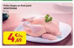 Alcampo MONTEMAR Pollo limpio en flow pack oferta