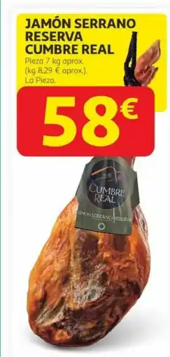 Alcampo Jamón serrano reserva cumbre real oferta