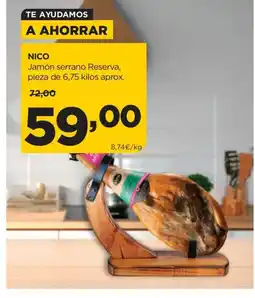 Alimerka NICO Jamón serrano Reserva oferta