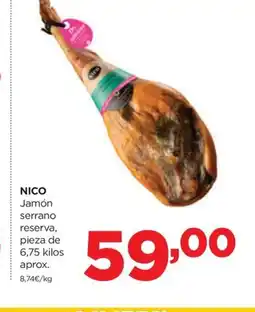 Alimerka NICO Jamón serrano reserva oferta