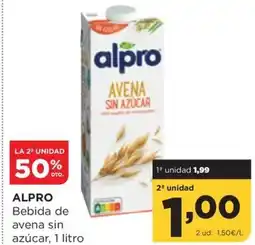 Alimerka ALPRO Bebida de avena sin azúcar oferta