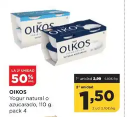 Alimerka OIKOS Yogur natural o azucarado oferta