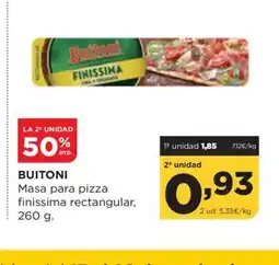 Alimerka BUITONI Masa para pizza finissima rectangular oferta