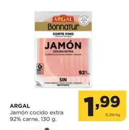 Alimerka ARGAL Jamón cocido extra 92% carne oferta