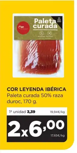 Alimerka COR LEYENDA IBÉRICA Paleta curada 50% raza duroc oferta