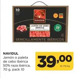 Alimerka NAVIDUL Jamón o paleta de cebo ibérica 50% raza ibérica oferta