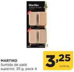 Alimerka MARTIKO Surtido de paté superior oferta