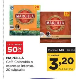 Alimerka MARCILLA Café Colombia o espresso intenso 20 cápsulas oferta
