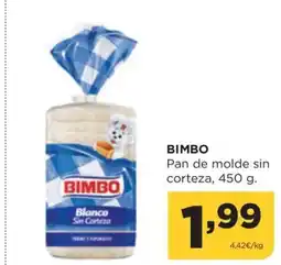 Alimerka BIMBO Pan de molde sin corteza oferta