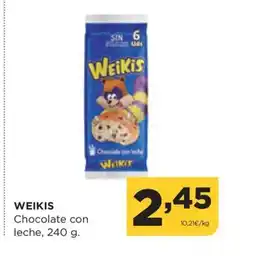 Alimerka WEIKIS Chocolate con leche oferta