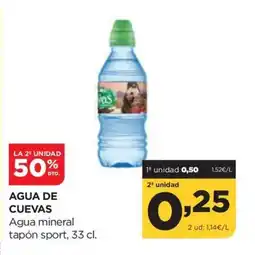 Alimerka AGUA DE CUEVAS Agua mineral tapón sport oferta