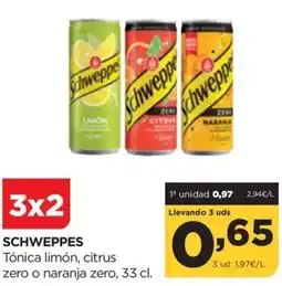 Alimerka SCHWEPPES Tónica limón, citrus zero o naranja zero oferta